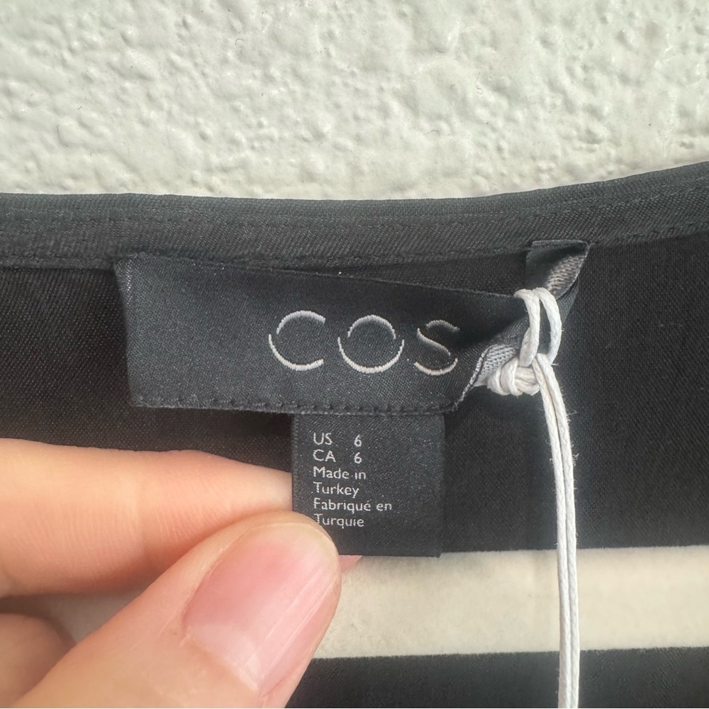 NWT Cos Womens‎ Size 6 Black Sheath Drape Neck Dress Office Preppy Minimal Boho - Picture 5 of 12